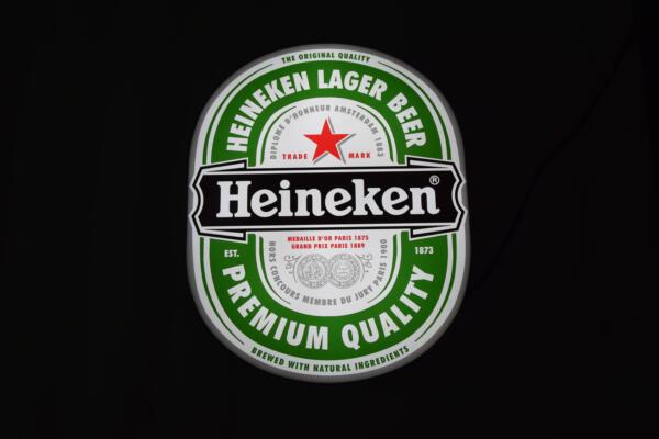 Podświetlane Owalne Logo 3D LED Heineken 50-80 CM Reklama Piwa