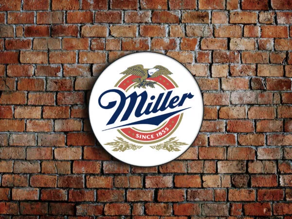 Svítící 3D LED logo Miller 50-80 CM Reklama na pivo