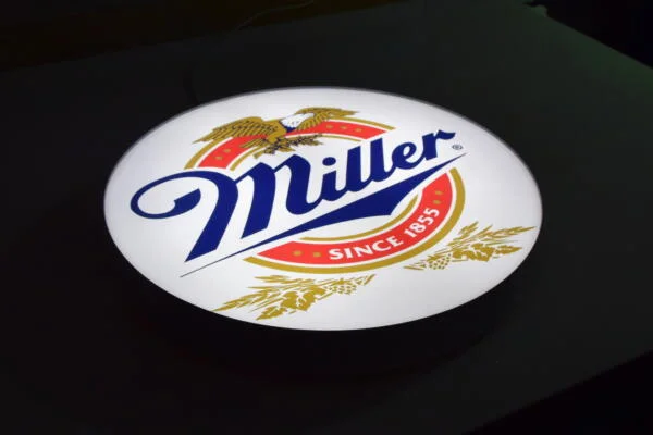 Svítící 3D LED logo Miller 50-80 CM Reklama na pivo