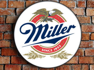 Illuminated 3D LED Miller Logo 50-80 CM Beer Advertisement