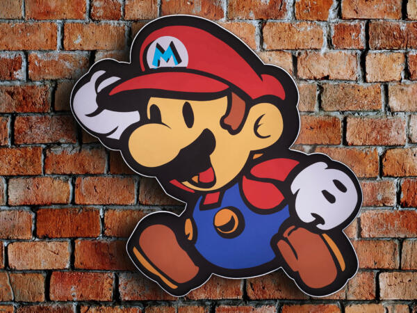 Duże Logo LED 3D Super Mario Figurka Postać Neon 54 CM