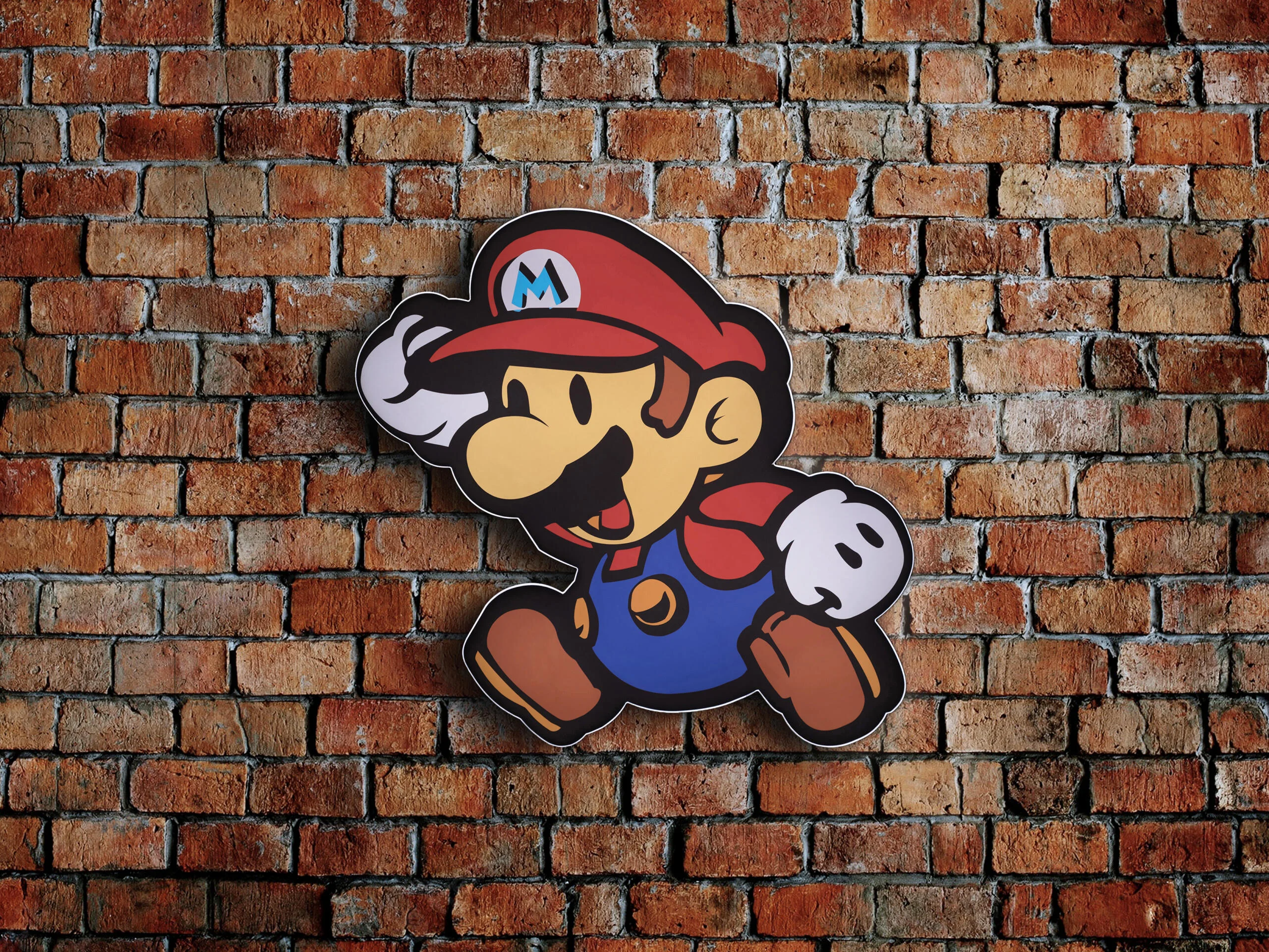 Logotipo grande LED 3D Super Mario Personaje Neón 54 CM