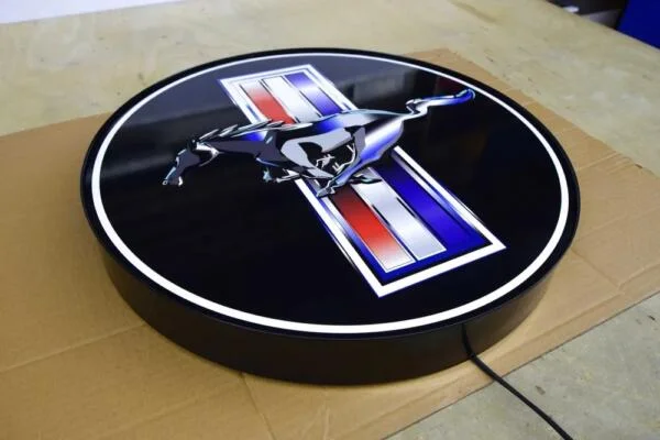 Işıklı 3D LED Mustang Logo 50-80 CM Reklam (Kopya)