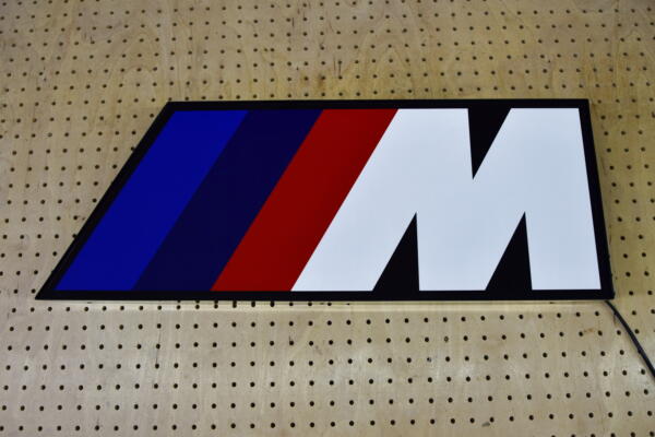 Duże Logo LED 3D BMW M-Power Neon 70 x 24 CM