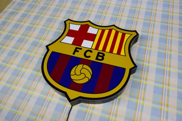Duże Logo LED 3D FC Barcelona Logo Sign Neon 50 x 50 CM