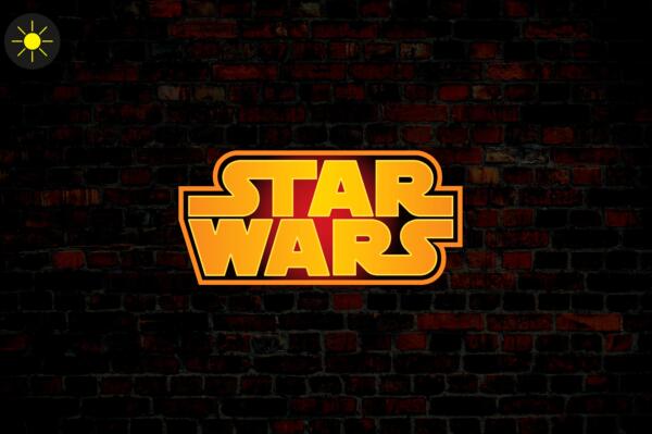 Duże Logo LED 3D Star Wars Logo Sign Neon 65 x 30 CM