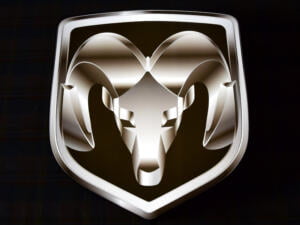 Большой логотип 3D LED Dodge Sign Neon 45 x 50 CM