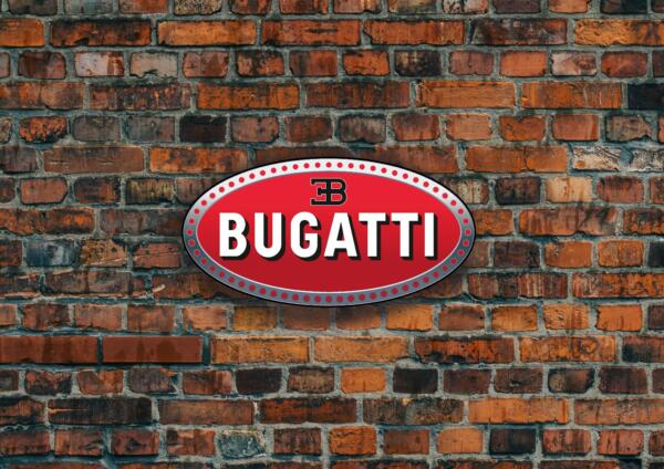 Duże Logo LED 3D Bugatti Sign Neon 50 x 26 CM Advertisement