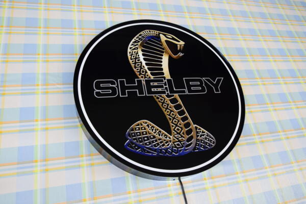 Beleuchtete 3D LED Mustang Shelby Logo 50-80 CM Werbung