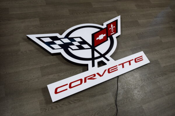 Podświetlane Logo 3D LED Chevrolet Corvette 50-70 CM Reklama
