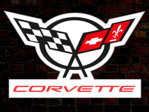 Verlicht 3D LED Chevrolet Corvette Logo 50-80 CM Advertentie
