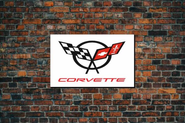 Podświetlane Prostokątne Logo 3D LED Chevrolet Corvette 50-80 CM Reklama